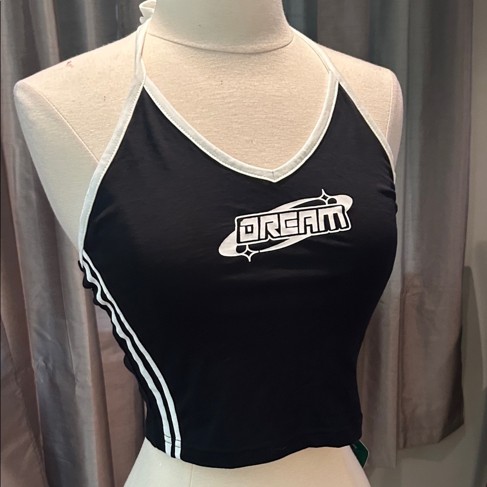 Dream theme halter crop top - SHEIN EZwear Green Label